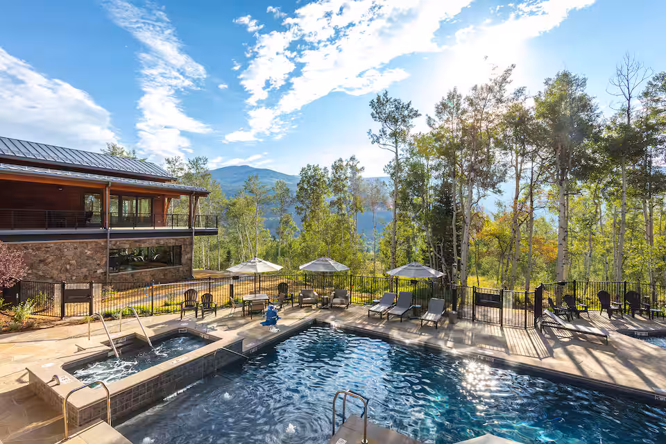Summit Sky Ranch Aspen House pool with mountain views